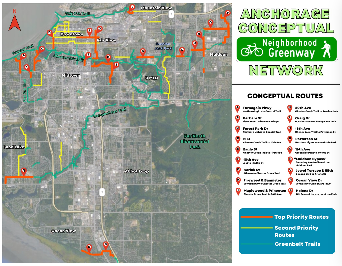Anchorage Conceptual Network
Neighborhood Greenways for Anchorage