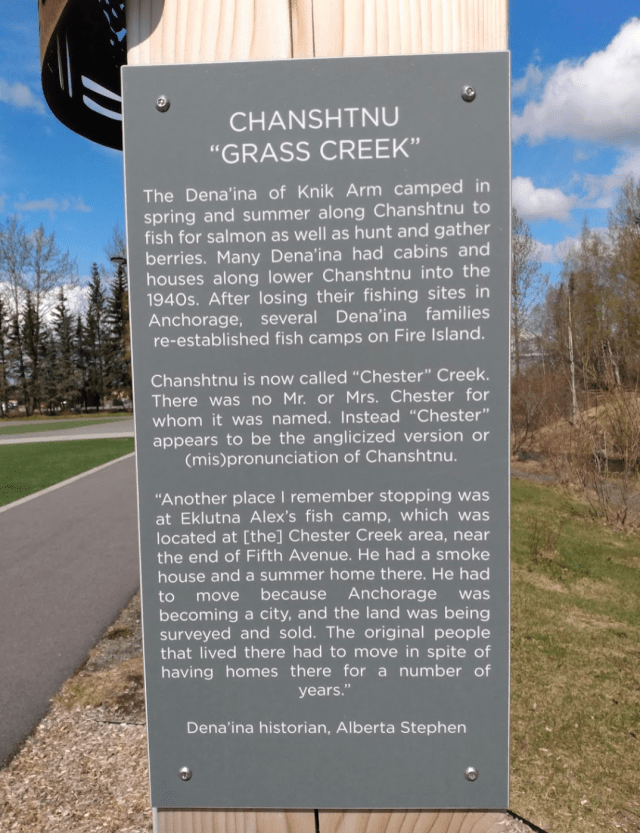 Chanshtnu Muldoon Park Dena'ina Alaska Native naming
Northeast Anchorage, Alaska