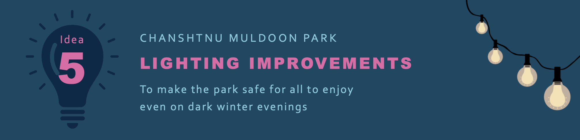 CHANSHTNU MULDOON PARK LIGHTING IMPROVEMENTS
To make the park safe for all to enjoy even on dark winter evenings