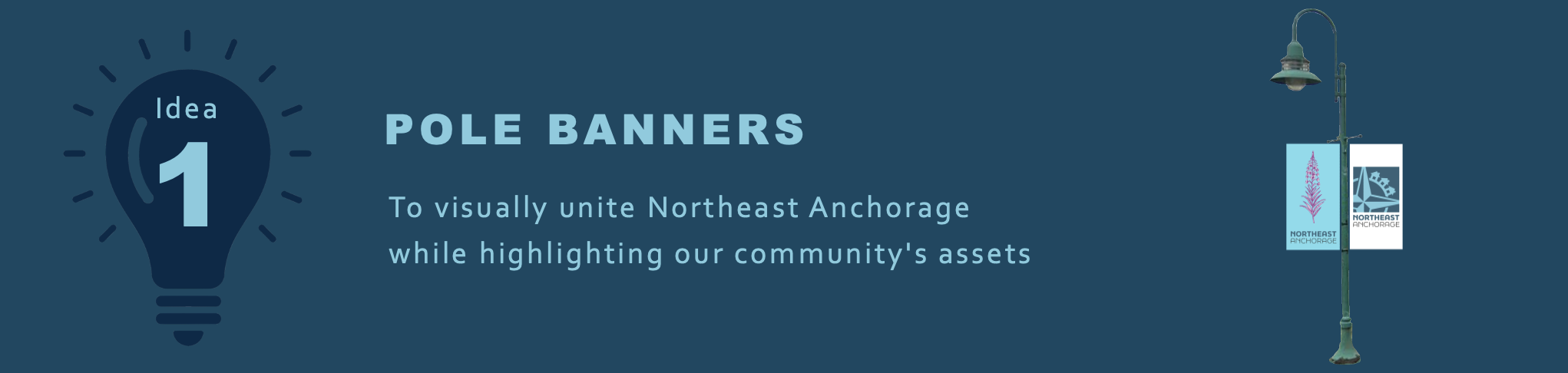 POLE BANNERS
To visually unite Northeast Anchorage while highlighting our community's assets