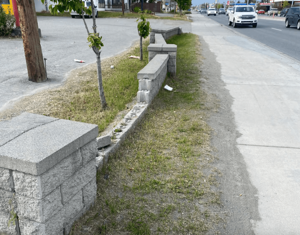 A section of Muldoon wall that is missing in North east Anchorage